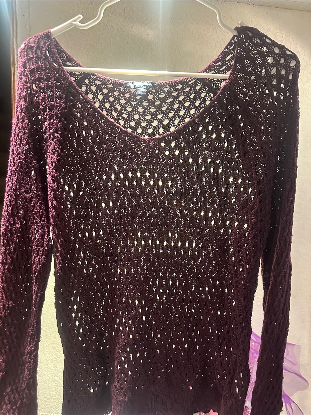 Women’s american eagle Knit V-Neck Sweater - Deep Plum